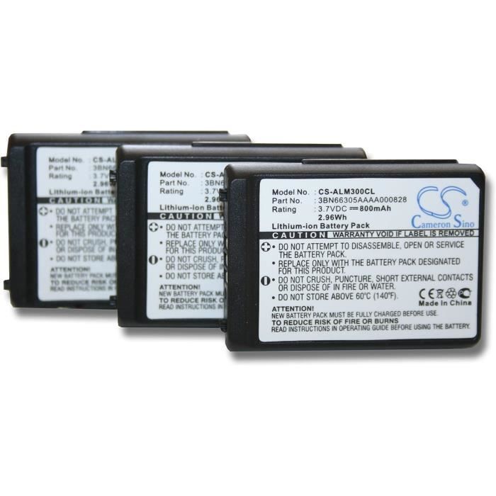 Set De 3 Batteries 800Mah Pour Téléphone Fixe Sans Fil Alcatel Mobile