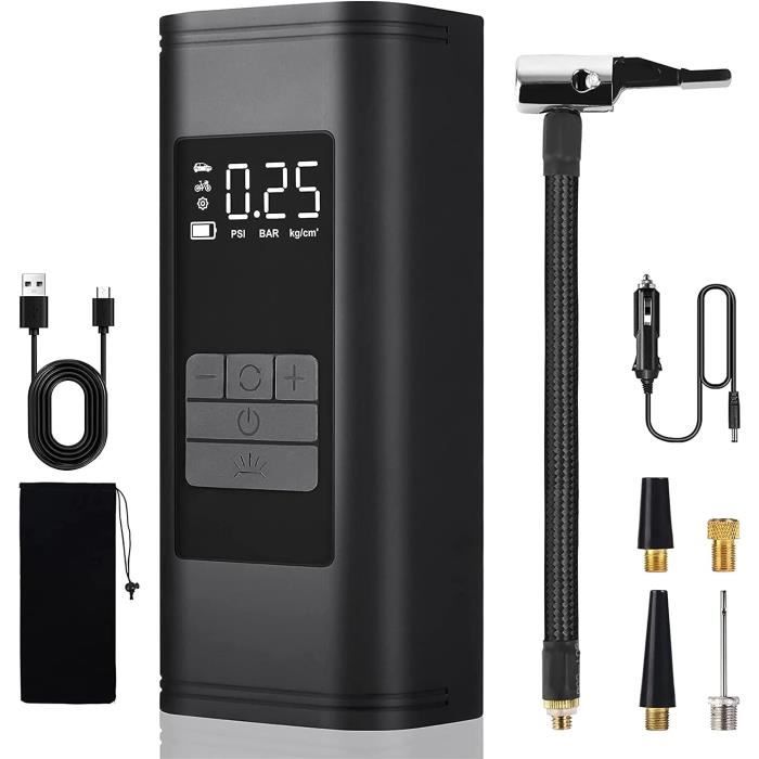 Pompe à Air électrique Portable ALFFREUDE 4000mAh Avec Lumière LED - 3 Buses, Gonflage/dégonflage Rapide