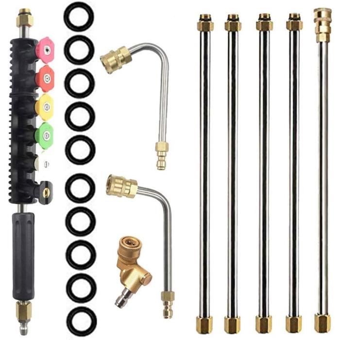 Rallonge Pour Nettoyeur Haute Pression - 20 Cm, Filetage M14/M22 Ou Rapide 1/4 - 5000 Psi, Acier Inox
