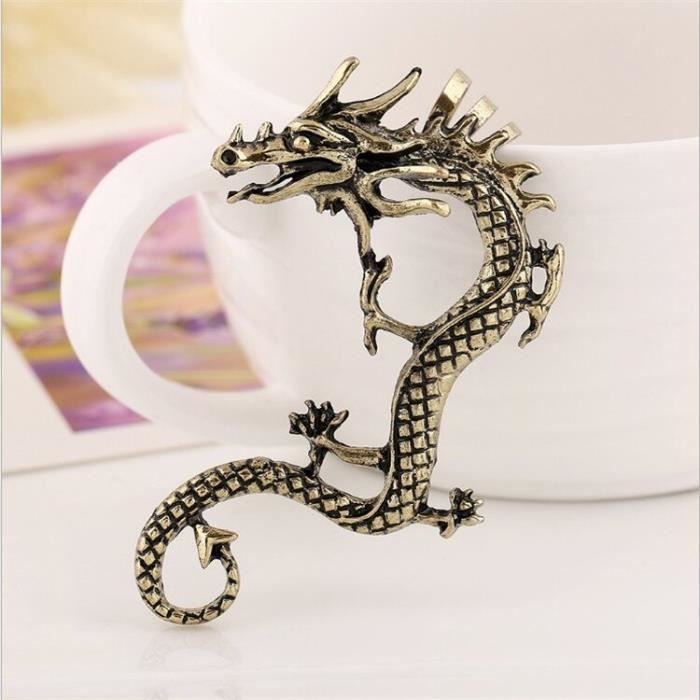 7 Paires De Boucles D'Oreille Vintage - Clip Et Pendant - Métal Doré - Occasion