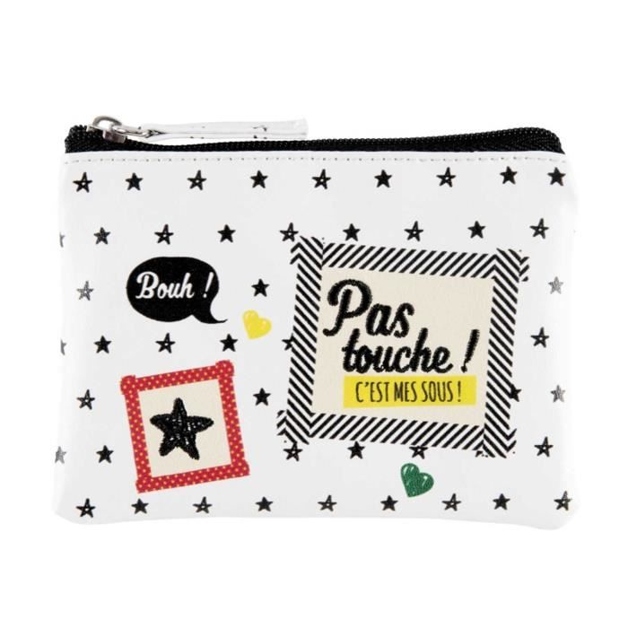 Porte-Monnaie Zippé PAS TOUCHE - Petite Pochette Monnaie Idée