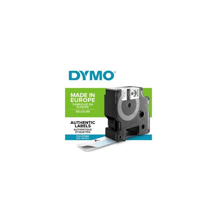 DYMO Rhino - Etiquettes plastifiées pour fils et cables 24mm x 5.5m - Noir sur Blanc