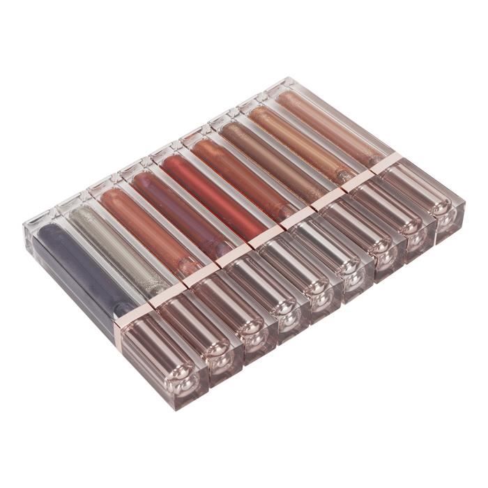 Palette de fards à paupières néon rouge vif sur fond noir mat Un