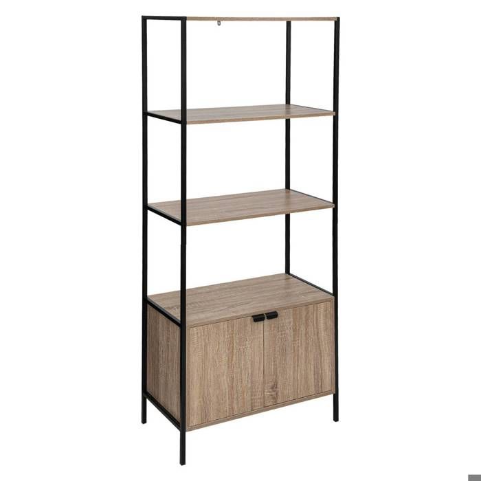 Étagère bibliothèque 2 niveaux Aliaj effet chêne naturel - 5 five simply smart