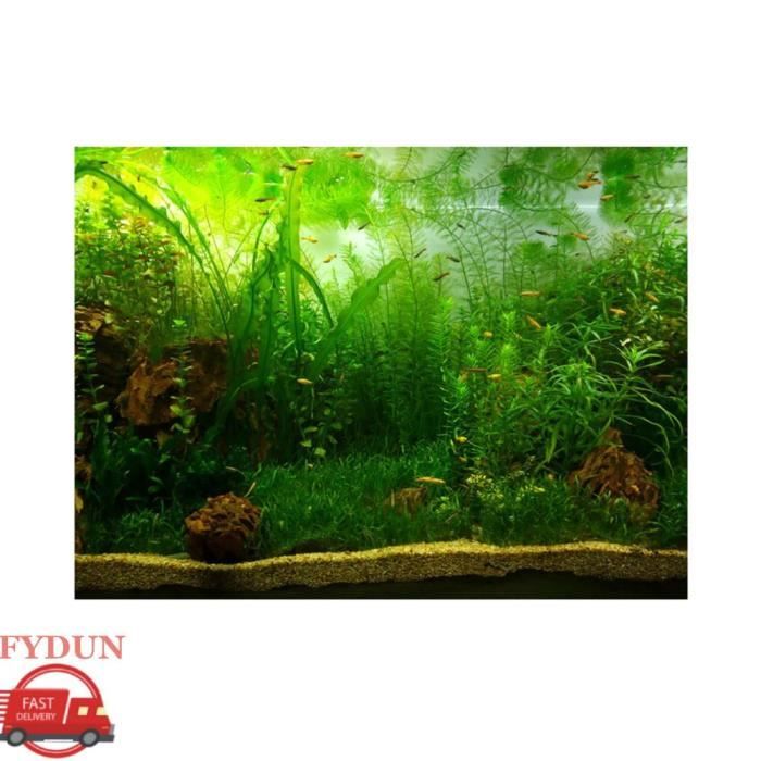 Meilleurs prix pour Affiche de fond daquarium - FYDUN - Herbe deau - PVC épais - Auto-adhésif - 122x61cm