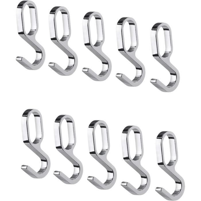 STOBAZA 2 Pièces Tringle De Placard INOX Avec Crochets Barre De