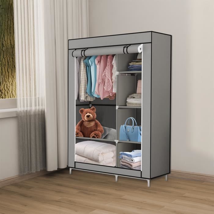 HUOLE. Armoire en Tissu Penderie de Vêtement de Chambre Rangement de