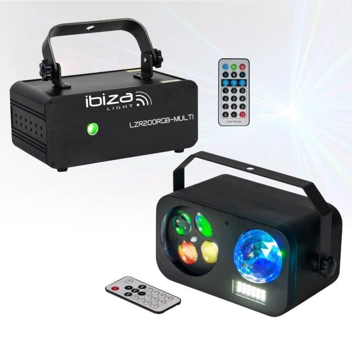 Pack Lumière Effet Laser LZR200RGB-MULTI Ibiza - Jeu de lumière \