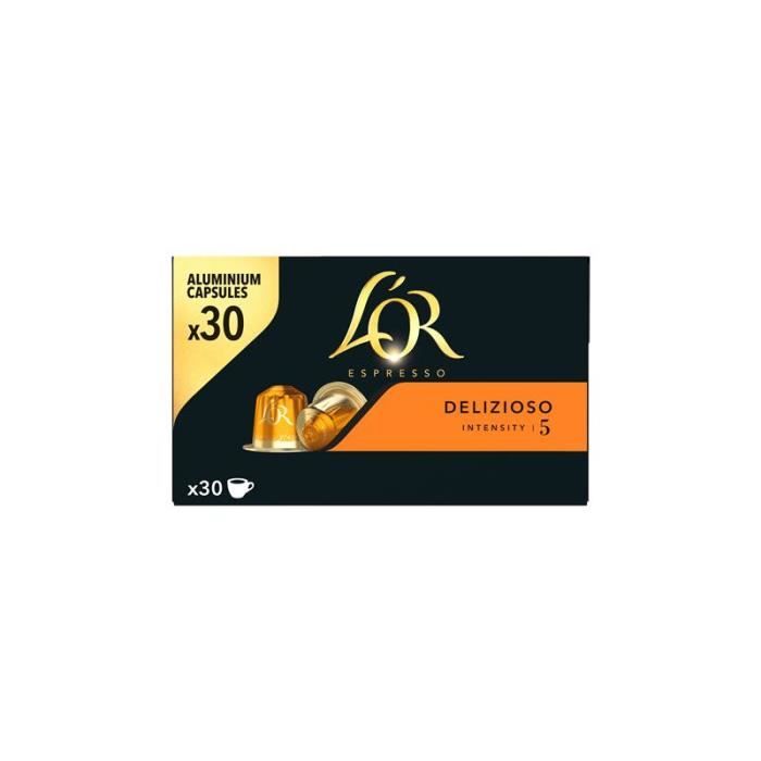 Pack de 30 capsules café L Or Espresso Delizioso 4080114 156 g Noir et Orange