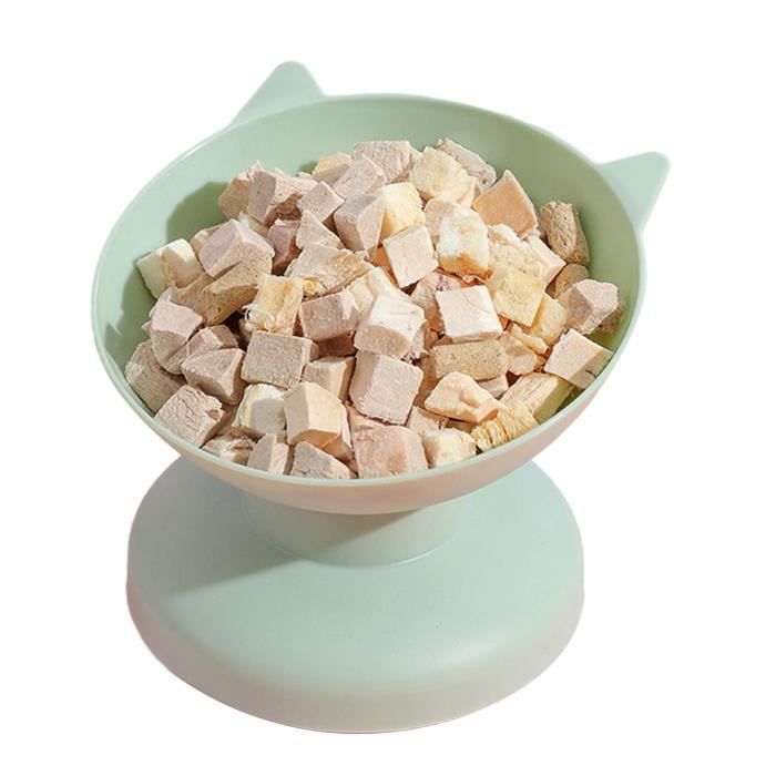 Meilleurs prix pour Mothinessto bol pour chat surélevé Grand bol pour chat, bouche Oblique surélevée, empêche les chutes, animalerie collerette Vert