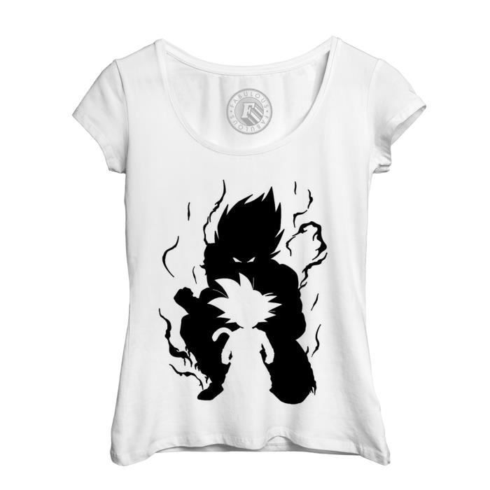T Shirt Femme Dragon Ball Son Goku Adulte Enfant Noir Et Blanc Anime Manga Japon Blanc Cdiscount Pret A Porter