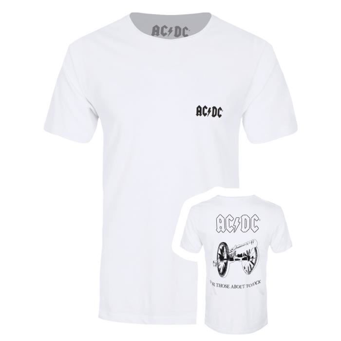 AC/DC T-Shirt For Those About To Rock Homme Blanc