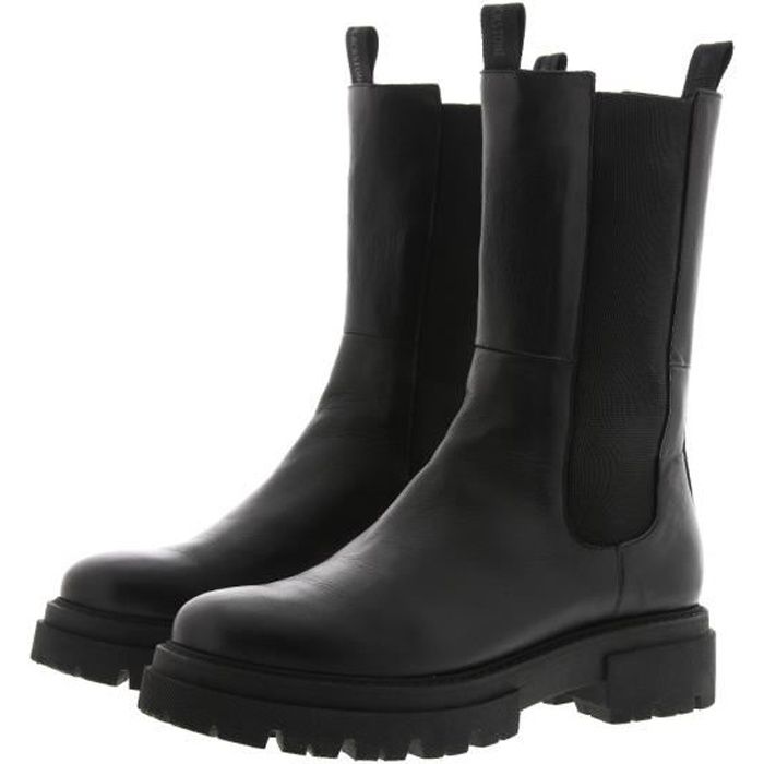 Bottines hautes femme Blackstone Chelsea Cuir noir Noir