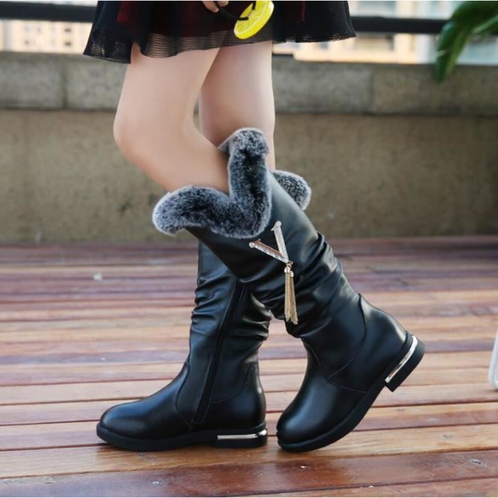 Chaussures pour bébés filles super garder au chaud bottes de neige d'hiver  chaussons nouveau-nés chaussons en peluche à l'intérieur chaussures  antidérapantes (couleur : noir, pointure de la chaussure : 11 cm) 
