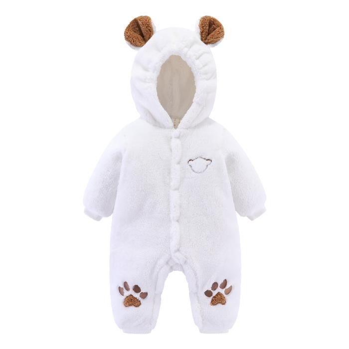 Vêtement Bébé Garçon Fille Combinaison Pilote Naissance Manteau D'hiver Bébé  Barboteuse Pyjama Blanc - Cdiscount Prêt-à-Porter