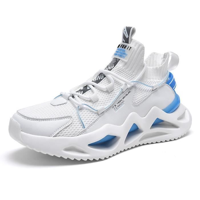 LEOCLOTHO Baskets HommeSneakers Basse Homme Legere de Plein Air RespirantesChaussure Homme Femme de Sport pour Running Décontractées-Blanc