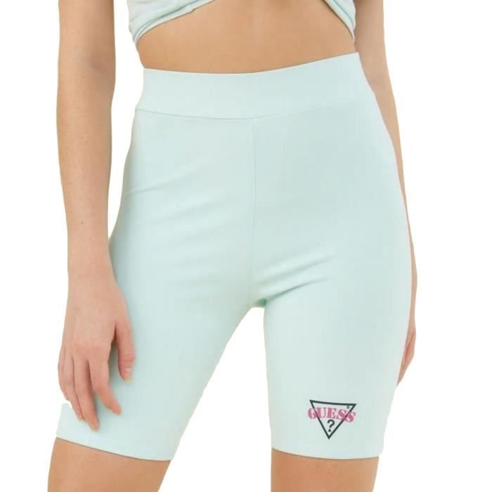 short cycliste turquoise femme guess biker