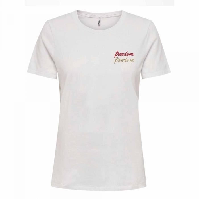 T-shirt manches courtes ecru femme