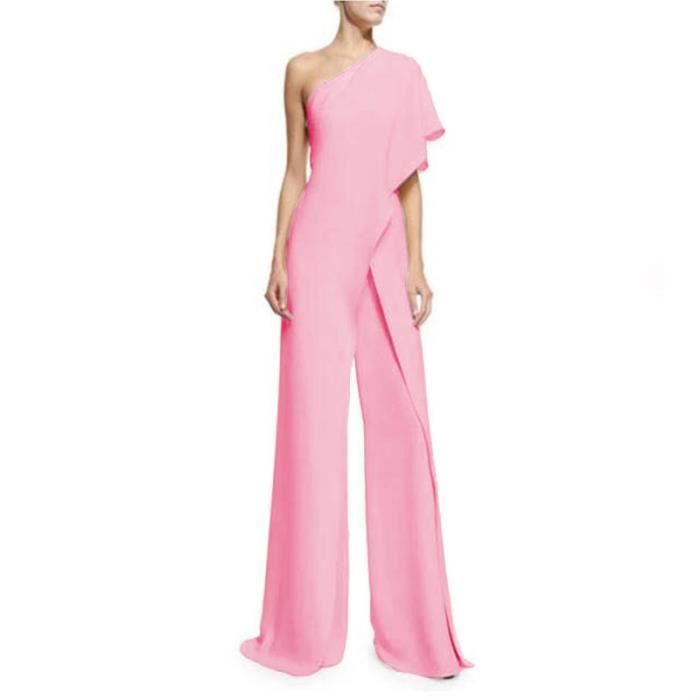Minetom Combinaison Femme Manches Longues – Jumpsuit Élégante Ceinturée Couleur Unie, Tenue Cocktail & Soirée Chic
