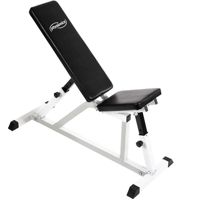 Banc de Musculation Inclinable - PHYSIONICS - Siège/Dossier Réglables - Charge Max. 200kg - Fitness