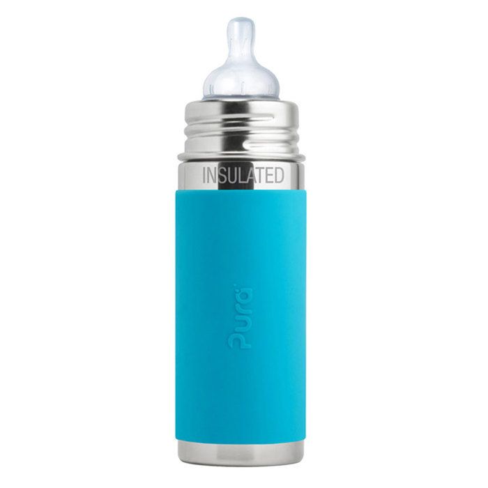 Meilleurs prix pour Biberon Isotherme en inox 260 ml - Aqua - PURA