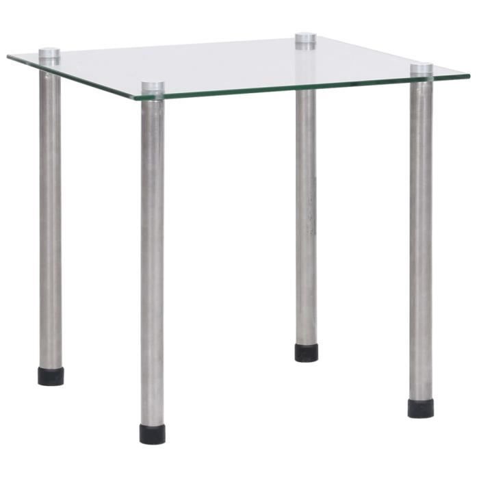 Lot De 3 Tables Gigognes JYMTOM En Verre Trempé - Design Moderne Avec Base Métal Noir
