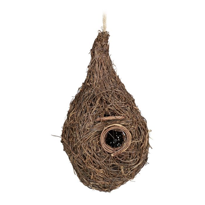 Meilleurs prix pour Relaxdays Nichoir oiseaux goutte eau, nid, cabane, cage, nichoir animaux sauvages, H x L x P : 30 x 16 x 16 cm, nature