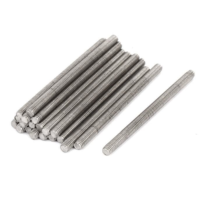 Lot De 5 Tiges Filetées M3 X 250 Mm En Inox 304 - Entièrement Filetées, Idéales Pour Bricolage Et Montages