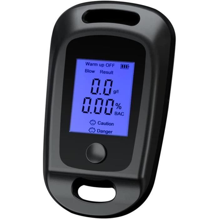 Ethylotest électronique TONOS Homologué NF - Écran LCD Bleu, Avec 20 Embouts, Pour Usage Domestique Et Professionnel