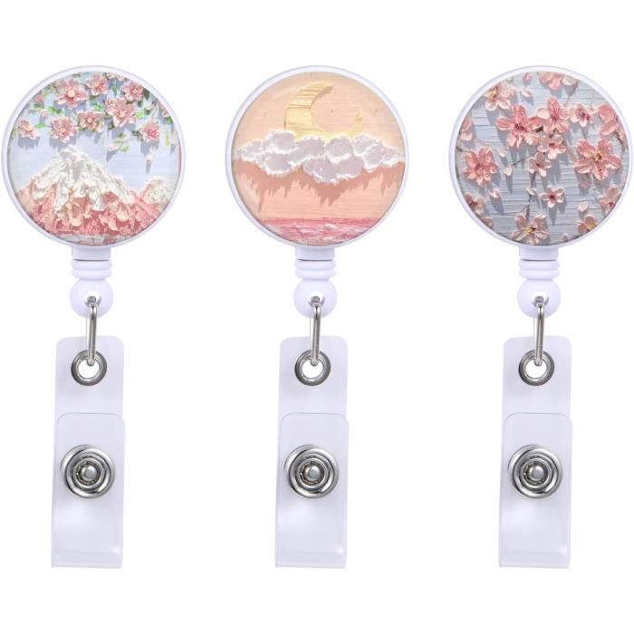 Vicloon Lanière Collier En Cristal,Porte-Clés Bling Porte-Badges Transparent Avec Lanière En Cristal Rétractable Pour Cartes D'Identité,pour Carte De Visite, Carte Bus(Blanc