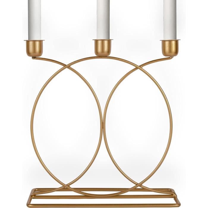 Bougeoir Doré À 3 Branches - Design Élégant - Doré, Gold 3-Arm Small ...