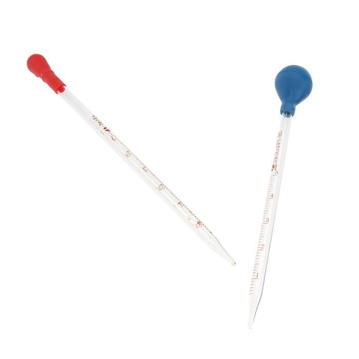 Pipette Graduée en Verre Bouchon en Caoutchouc de Laboratoire Chimie 3ml 5ml