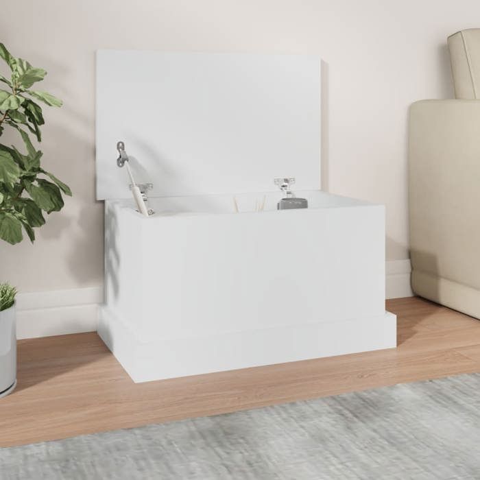 vidaXL Boîte de rangement blanc 50x30x28 cm bois dingénierie 816496