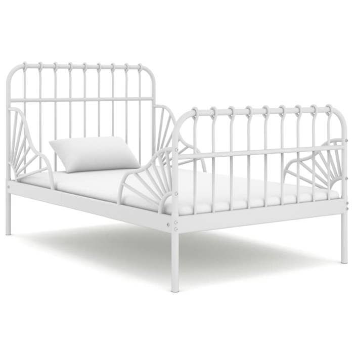 vidaXL Cadre de lit extensible sans matelas blanc métal 80x130/200 cm 324741