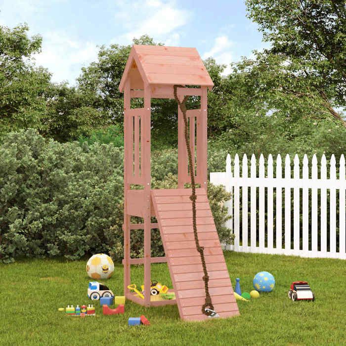Maisonnette De Jeu Avec Mur D'escalade Bois De Pin Imprégné - Maison De Jeu En Bois - Aire De Jeux Exterieur Jouet Enfant Jeux De Plein Air Toboggan 83601492