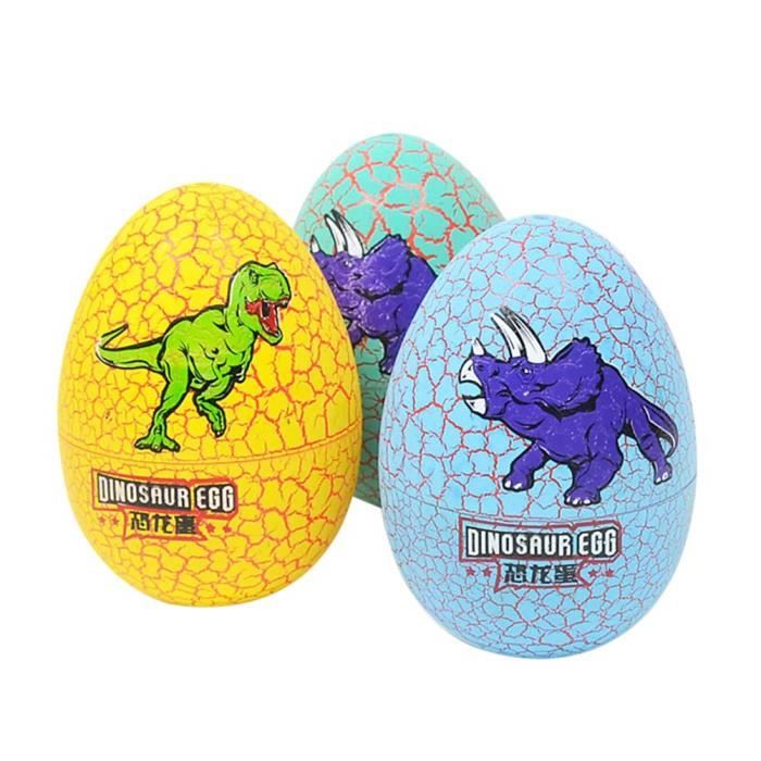 3pcs œufs de Dinosaure colorés à couver Jouet œuf de Dragon de Pâques œuf à  couver œuf de Dino pour Enfants (Motif aléatoire)@M1967