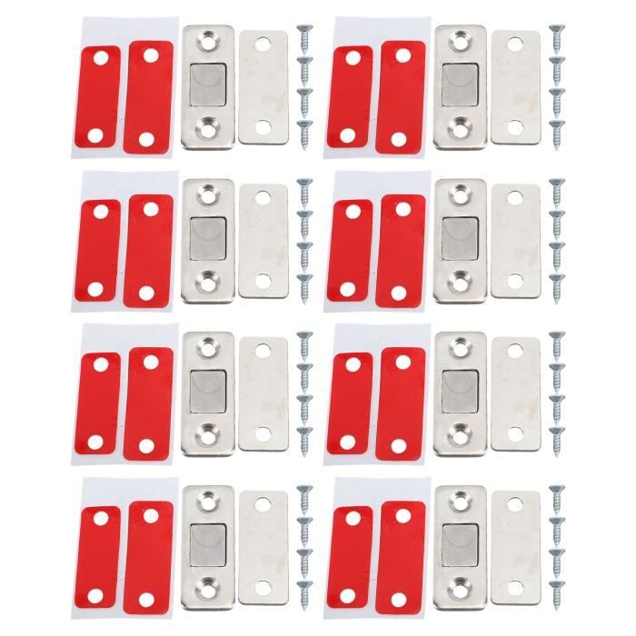 Loquet de porte magnétique - VVIKIZY - Lot de 8 - Ultra fin - Acier inoxydable - Utilisation polyvalente