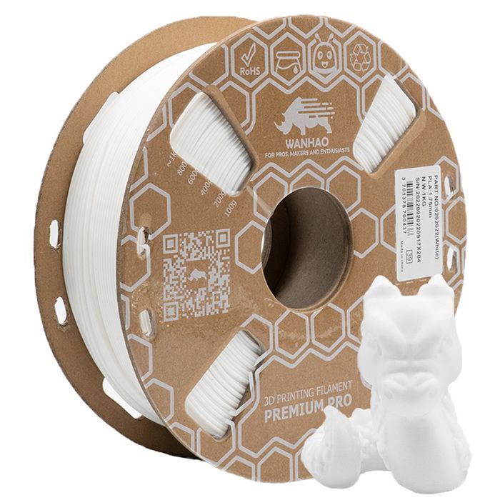 WANHAO Filament PLA Premium  Blanc 1kg 1.75mm pour imprimante 3D - Haute pr&eacute;cision et finition exceptionnelle 