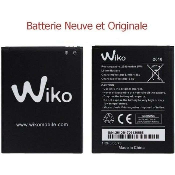 FLEXIPHONE Original Batterie Wiko 4901-2500mAh 9,5Wh pour Wiko Tommy 1 et 2 