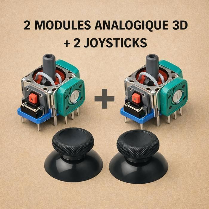 2 Sticks Analogiques Pour Manette GameCube - Couleur Gris Et Jaune - Compatible Nintendo GameCube - Neuf Sous Blister