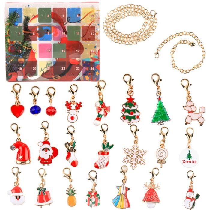 Nilvkv Calendrier de l'Avent Noël DIY Bracelet Pendentif Calendrier pour Gir1s 24 Jours Kit de Fabrication de Bijoux Cadeau 22 Perles Pendentif Nilvkv Calendrier de l'Avent Noël DIY Bracelet Pendentif Calendrier pour Gir1s 24 Jours Kit de Fabrication de Bijoux Cadeau 22 Perles Pendentif
