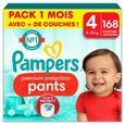 Couches Pampers Premium Protection Pants Taille 4 - Pack 1 mois 168 Couches-1