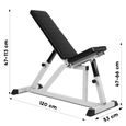 Banc de Musculation Inclinable - PHYSIONICS - Siège/Dossier Réglables - Charge Max. 200kg - Fitness-1