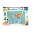 Puzzle 100 pièces XXL Ravensburger La carte du monde - Voyage et cartes-1