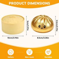 Dumpling Squishy avec Panier Vapeur 9,5 cm, Glitter Squishy Dumpling Mystery, Jouet Anti-Stress, Slow Rising Bao Bun Balle