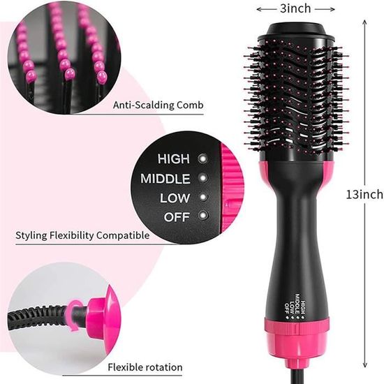 Brosse Sèche-cheveux 1000W MEDIA WAVE - 3 Vitesses, Réf. MWS17856 - Neuf, Livraison Rapide