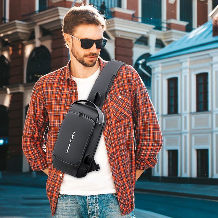 Sac de Poitrine pour homme, Sac banane Nylon haute densité, Petit