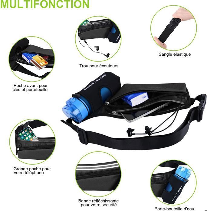 Course A Pied Homme Ceinture De Course À Pied - Sac Banane Ajustable - Ceinture D'Entraînement Imperméable Pack Accessoire Running