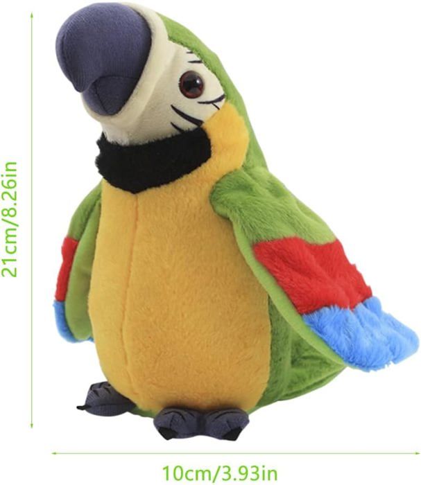 Peluche Parlant Peluche En Perroquet Répète Ce Que Vous Dites Jouet Electronique Filles Garcon Oiseau Electrique En Peluche Amz