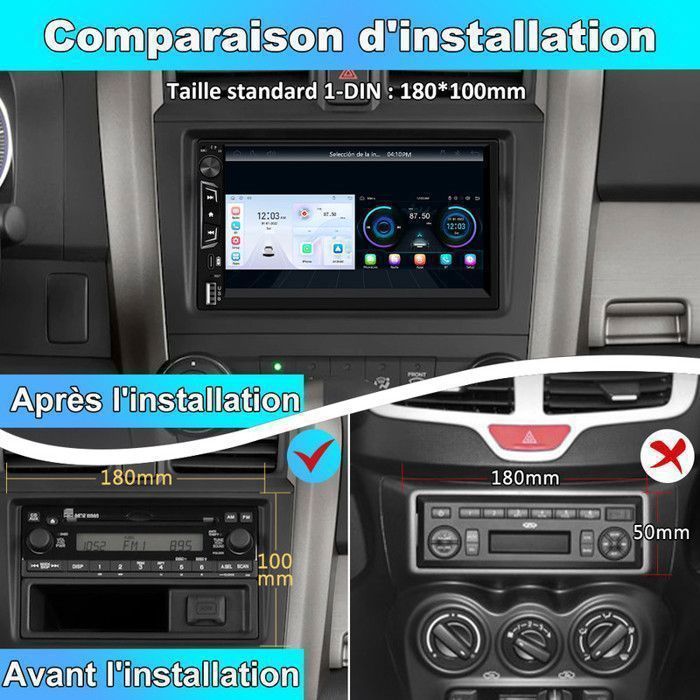VECHTEL Autoradio 2 Din Mit Wireless Carplay &  Produktbild-Vorschau 1